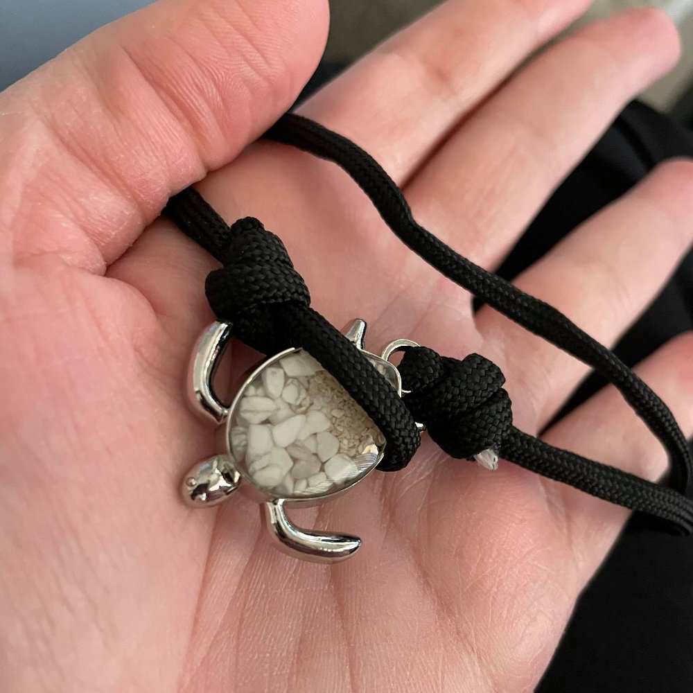 Black and Pearl Sea Turtle Bracelet